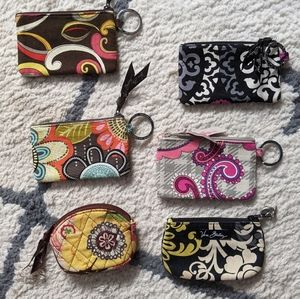 Lot of 6 Vera Bradley ID Coin Pouches
